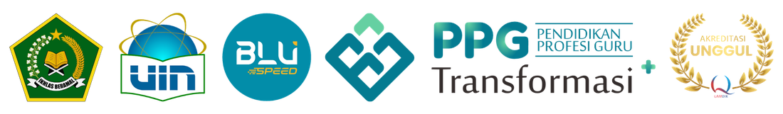 Logo Gabungan Kementerian Agama, UIN Syarif Hidayatullah Jakarta, BLU, U-Speed, PPG, dan Akreditasi Unggul